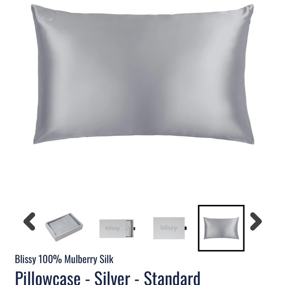 Blissy Silver Silk Pillowcase